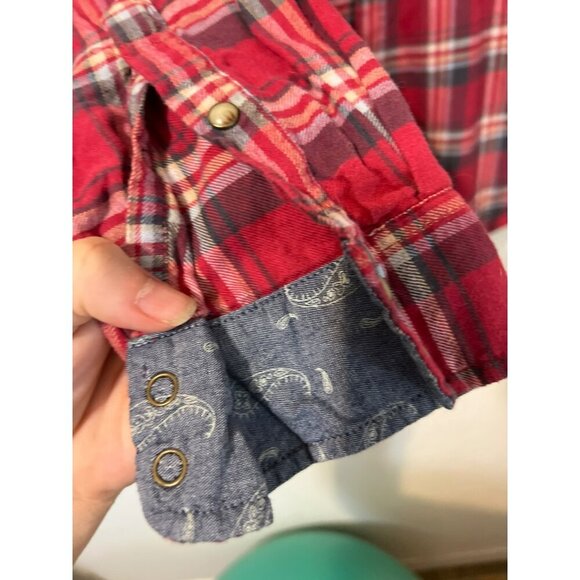 Jachs Girlfriend Sz XL Button Snap Red Plaid Shirt Button Up - Picture 3 of 9